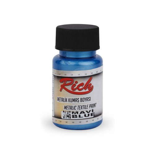 Peinture de tissu métallique 50 cc bleu