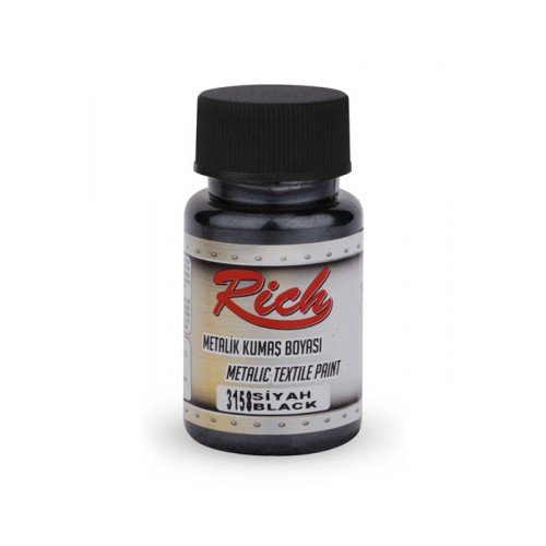 Peinture de tissu métallique 50 cc noir