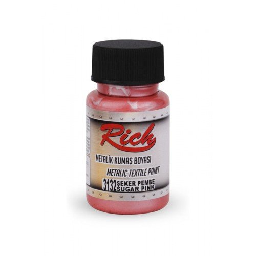 Peinture de tissu métallique 50 cc rose sucre